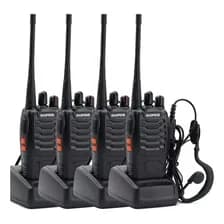 Kit X 4 Handies Baofeng Unibanda Bf-888s 16ch Uhf Negro 16