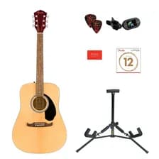 Guitarra Acustica Fender Fa-125 Dreadnought Natural Orientación De La Mano Diestro Ébano