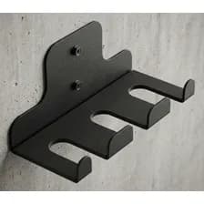 Porta Barra Olímpica De Pared Soporte Barras Olimpicas Entrenamiento Gimnasio X3 Organizador Barras Olimpicas Negro