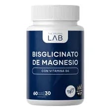 Bisglicinato De Magnesio 200mg Elemental Para Descanso Con Vitamina B6 60 Cápsulas The Protein Lab Sin Sabor