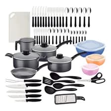 Kit Bateria De Cocina Tramontina De 56 Piezas Ollas Cubierto Grafito