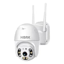 Cámara De Seguridad Inalámbrica Exterior Wifi Ip Noax Ptz A6 360° Hd Micrófono Rj45 Sd Sensor De Movimiento Visión Nocturna App Blanco