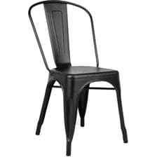 Silla Tolix Clasicas De Metal Negro Mate Resistente Diseño Color Negro Marca Raitot