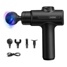 Pistola Masajeadora Gadnic Recargable Usb C 6 Niveles 1500mah 4 Cabezales Motor Silencioso Recovery Negro