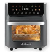 Freidora De Aire Digital 14 Lts Ultracomb Fr-8622 1800w Negra Con Espiedo 12 Programas Táctil Negro