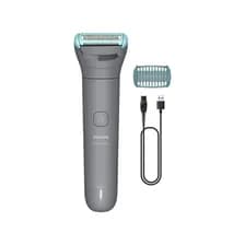 Philips Body Groomer 3000 Series Con El Sistema De Afeitada De Triple Protección, Peines Recortadores Bidireccionales, Uso En Seco Y Húmedo, 60 Minutos De Uso, Inalámbrica Mod. Bg3470/15 Gris