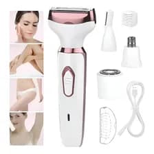 Depiladora Electrica 4 En 1 Portatil Usb Mujer Cuerpo Facial Color Blanco