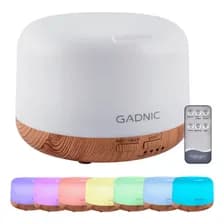 Difusor Aromaterapia Ultrasonico Gadnic Bamboo 300ml 7 Luces Led Temporizador 10h 220v Marrón