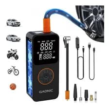 Inflador Inalambrico Gadnic Portatil Compresor De Aire 7800mah Digital Recargable Con Auto Stop Luz Led Para Neumaticos