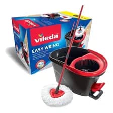 Vileda Easy Wring Mopa Microfibra Balde Secado Local 6c Color Negro Y Rojo