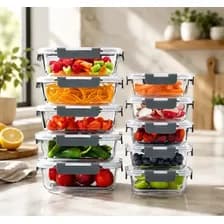 10 Contenedores Herméticos Vidrio Teeky Comidas Horno Transparente