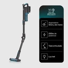 Aspiradora Inalámbrica Plegable De Mano Stick Peugeot Reims 3 En 1 Soplador 250w Luz Led Color Negro