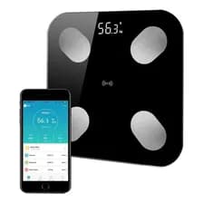 Balanza De Baño Bluetooth Familiar Ultra Slim 180kg Libercam Lbal-60 Color Negro