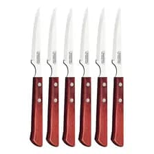 Tramontina Polywood Cuchillo Churrasco 6 Unidades Cerezo