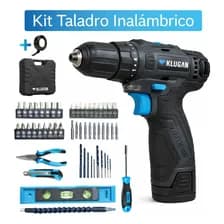 Taladro Atornillador A Batería 12 V Klugan Kit Herramientas - Negro