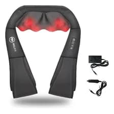 Masajeador Cervical Melfit Calor Cuello Espalda Rodillo Color Negro