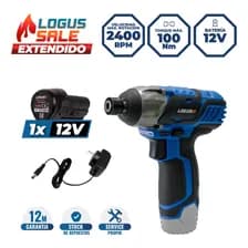 Llave De Impacto Logus 12v 100nm Batería Recargable Led Azul