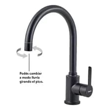 Grifería De Cocina Peirano Monocomando Doble Función Move 20-146n Acabado Mate Color Negro Canilla Black Grifo Negra Mezcladora