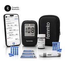 Kit Glucómetro Medidor De Glucosa Femmto Verita Connect Bluetooth 50 Tiras Punzador Estuche Negro