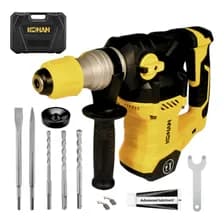 Rotomartillo Eléctrico 6j 1650w Sds Plus Konan Krm/32v Maletin Accesorios Punta Cincel Mechas Amarillo 50 Hz