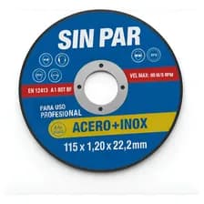 Disco De Corte Acero+inoxidable 115 X 1,2mm Sin Par X 50 Un Color Azul