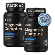 Magnesio Complex 240 Cápsulas Suministro Para 4 Meses 5 Fuentes De Magnesio Bisglicinato Citrato Gluconato Lactato Óxido Sin Sabor