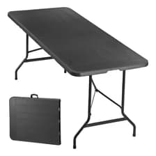 Mesa Rectangular 180cm Simil Madera Negra Negro