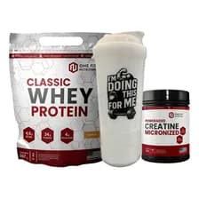Whey Protein One Fit Vainilla Creatina Shaker Combo Suplemento Deportivo