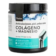 Colageno + Magnesio Hidrolizado Natier En Polvo X250g. Sin Sabor