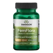 Femflora Probioticos Mujer 60cáp Sin Sabor 9.8 Bill Cfu Swanson Frasco