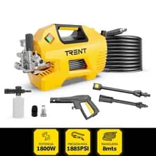 Hidrolavadora De Piso Eléctrica Industrial Trent Profesional 1800w 130 Bar 1885 Psi Máxima 1300 Psi Nominal Auto-stop Con Regulador De Espuma Y Accesorios Amarillo 50hz