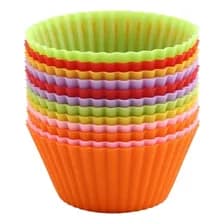 X12 Moldes Muffins Magdalenas Cupcakes De Silicona Goma Antiadherente Individuales Apto Horno Freezer Microondas Airfryer Freidora Aire Levys Bazar Multicolor