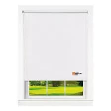 Cortina Roller Blackout 120x120cm Blanco - Roller Pro Black Out 100% Bloqueante Solar, Facil Instalacion, Tela Pvc Resistente, Aislante Termico Y Acustico, Soportes Metalicos, 120 Ancho X 120 Alto