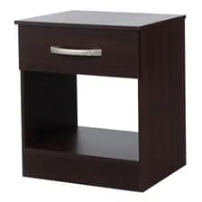 Mesa De Luz Benevento 1 Cajón En Melamina Ricchezze Mate Marrón Brillante Moro