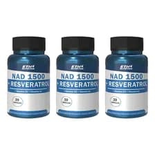 Nad1500 + Resveratrol + Vitamina D3 Suplemento X3 Pack Eth Sin Sabor