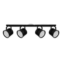 Aplique Techo 4 Luces Spot Barral Lampara Tacho Ar111 Con Cabezal Movil Cilindro Pvc Negro