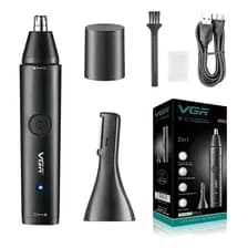 Trimmer Nariz Oreja Ceja Recortador Vgr V-613 Recargable Ipx5 Color Negro