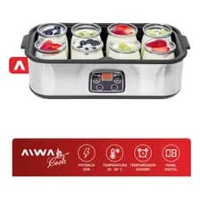 Yogurtera Eléctrica Aiwa 8 Frascos De 180ml - 1,4l Digital Color Plateado/negro