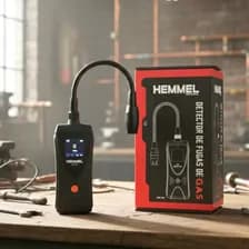 Detector De Fugas Hemmel Hgs-002 Con Sonda Flexible Sensor Alta Precisión Aviso Sonoro Gases Inflamables Gnc Gas Natural Metano Propano Butano Negro