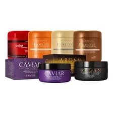 Fidelite Kit 6 Mascaras Capilares Ácida + Argán + Caviar + Coco Y Vainilla + Almendra + Keratina