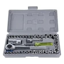 Caja De Herramientas Juego Llave Tubo Kit 40 Piezas Estuche