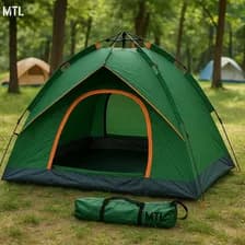 Carpa Camping Autoarmable Mtl Exterior Playa Montaña 3000mm Impermeable Poliéster Resistente Piso Mosquitero Portátil Liviana Rápido Armado Viaje Trekking Color Verde