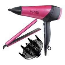 Set Planchita Cerámica Secador Pelo 2200w Ditron Sk-set1 Tecnología Iónica