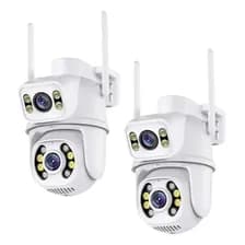 2 Cámaras De Seguridad Doble Dalton Exterior Interior 4+4mp 4k Da-cam05 Blanco