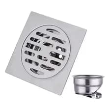 Rejilla Piso Acero Inox 10x10cm Inomax Anti Pelo Bichos Olor