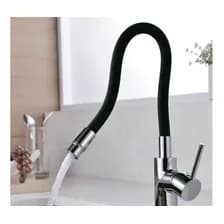 Grifo De Cocina Monocomando Genérica Gr13 Negro Acabado Cromado